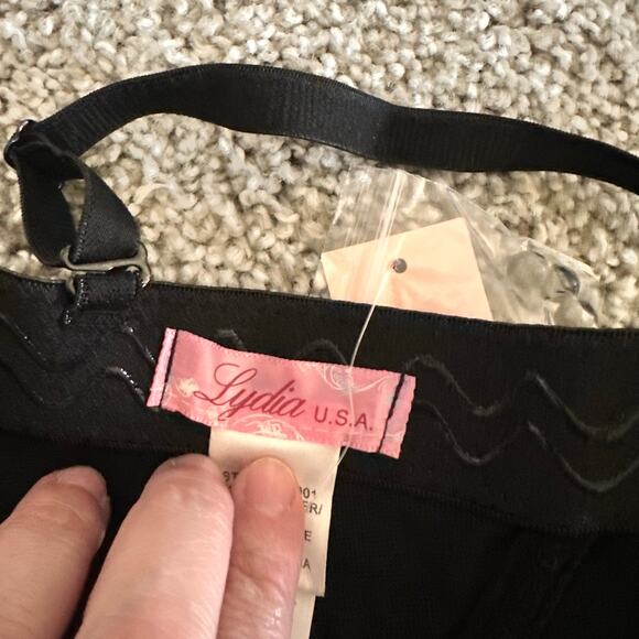 Lydia USA Black Beaded Push Up Bustier Bra Crop Top Size Large - Picture 4 of 6